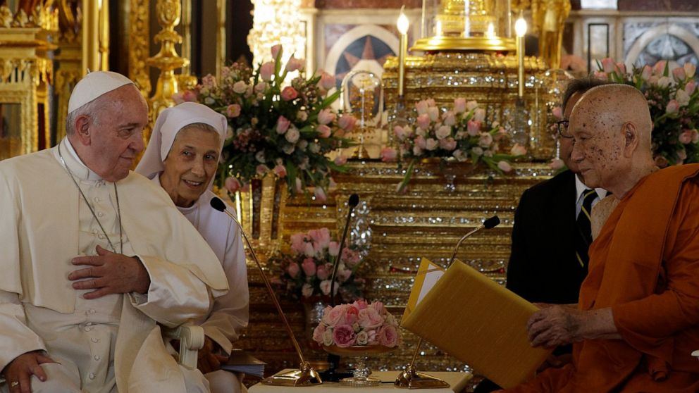 Violence at work The Latest: Pope commits Church to work with Thai Buddhists