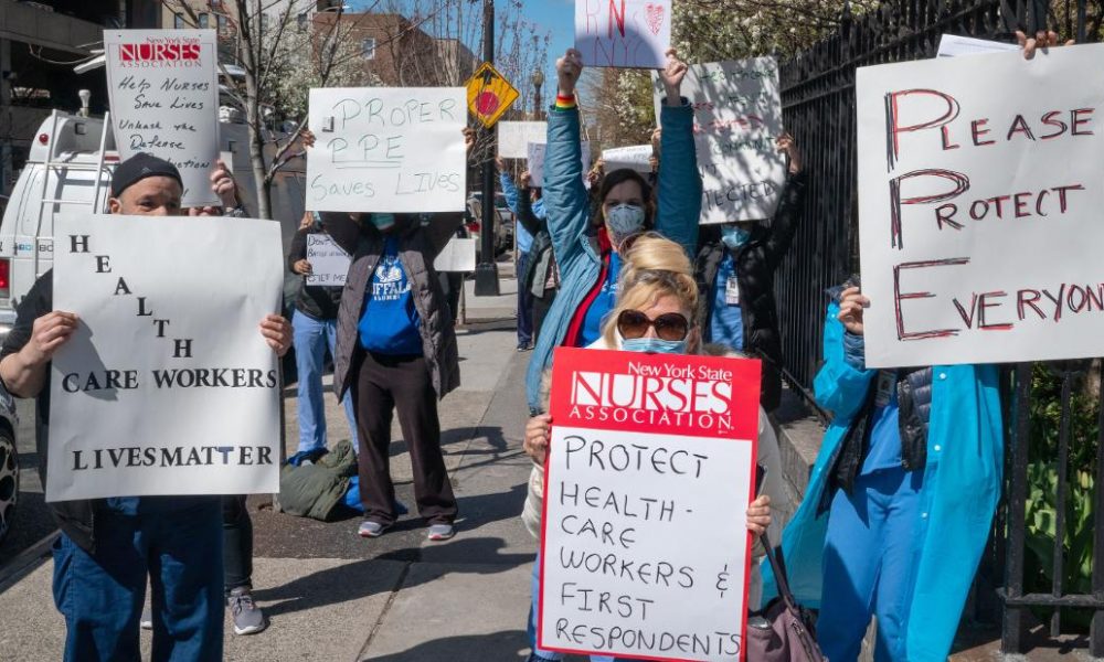 WORKPLACE SAFETY New York state nurses union files three lawsuits alleging poor Covid-19 working conditions