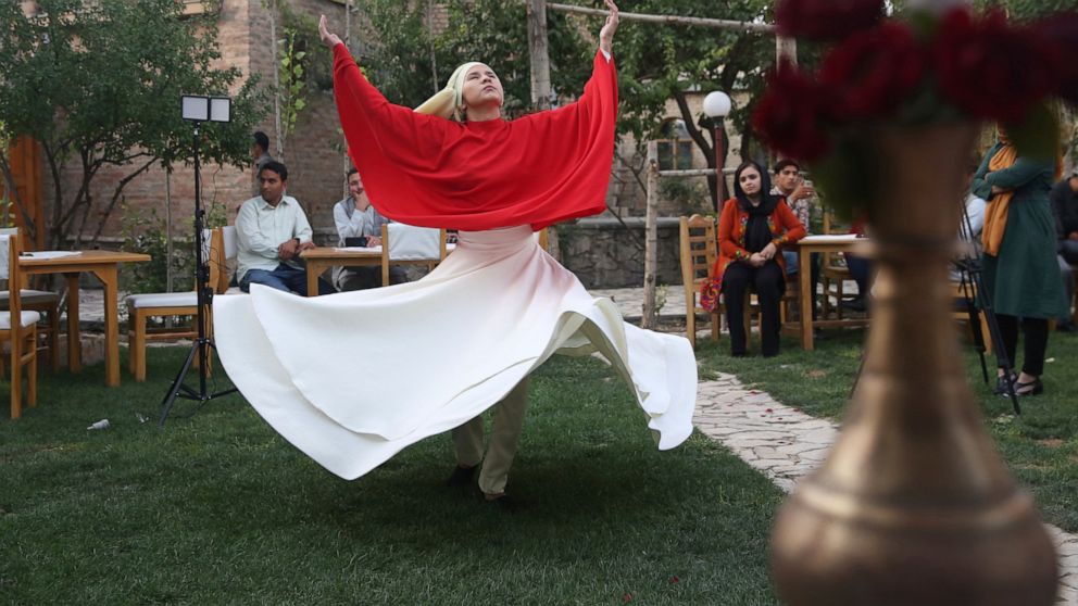 Violence at work Young Afghan women, men practice whiling Sufi dance together